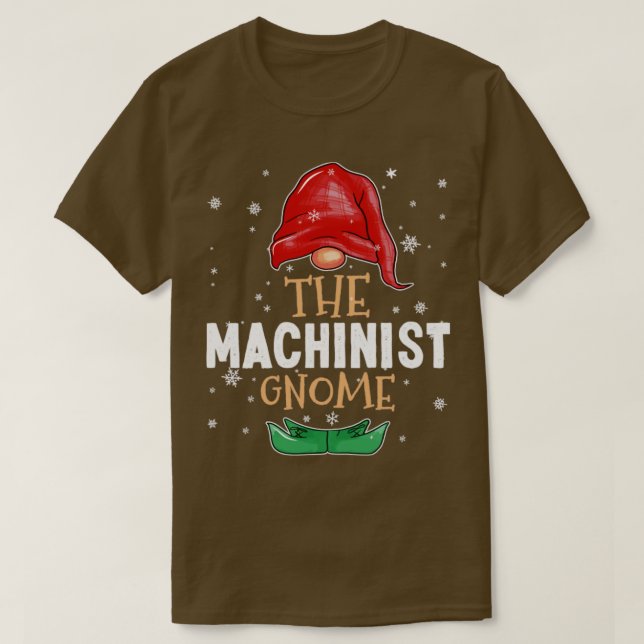 Der Machinist Gnome Familie passt Weihnachten zusa T-Shirt (Design vorne)