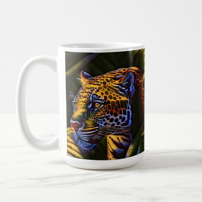 Der mächtige Jaguar - ein Dschungelräuber Kaffeetasse (Links)