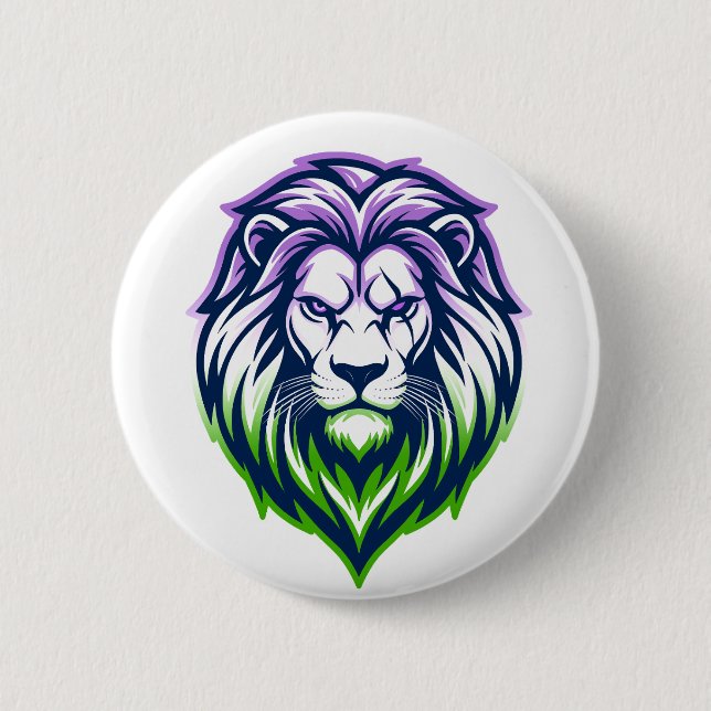 Der mächtige Löwe - Genderqueer-Edition Button (Vorderseite)