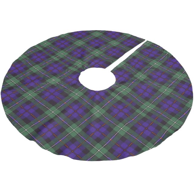 Der Mackenzie-Clan karierter schottischer Tartan Polyester Weihnachtsbaumdecke (Schrägansicht)