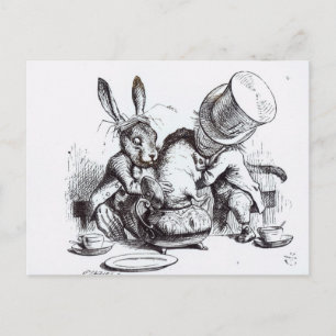 Der Mad Hatter und der März Hare Postkarte