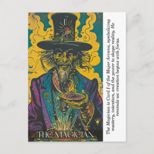 Der Magier Tarot Vintage Mystische Große Arkana Postkarte