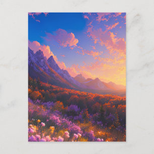 Der magische Reiz des farbenfrohen Tales Postkarte