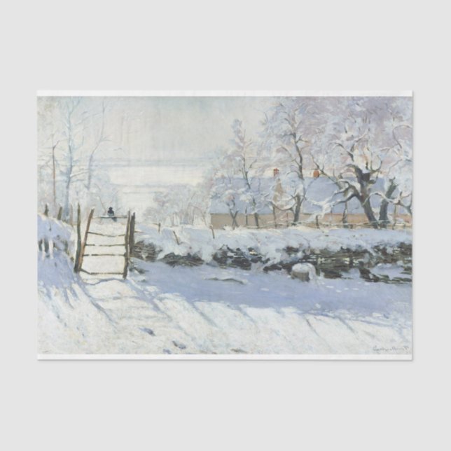 Der Magpie von Claude Monet Decoupage Seidenpapier (Vorderseite)
