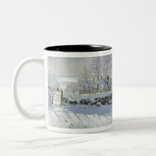 Der Magpie von Claude Monet Zweifarbige Tasse