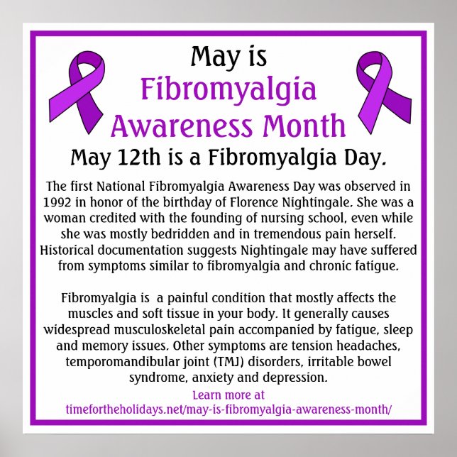 Der Mai ist der Monat des fibromyalgischen Bewusst Poster (Vorne)