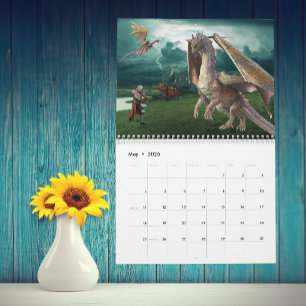 Der majestätische Fantasiekalender für den Drachen Kalender