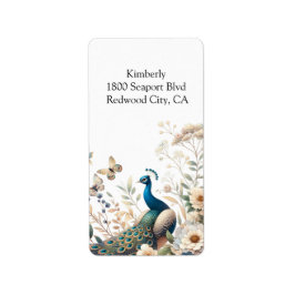 Der majestätische Pfau Adressaufkleber