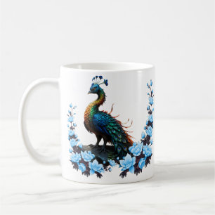 Der majestätische Pfau: Ein Farbspiel in der Natur Kaffeetasse