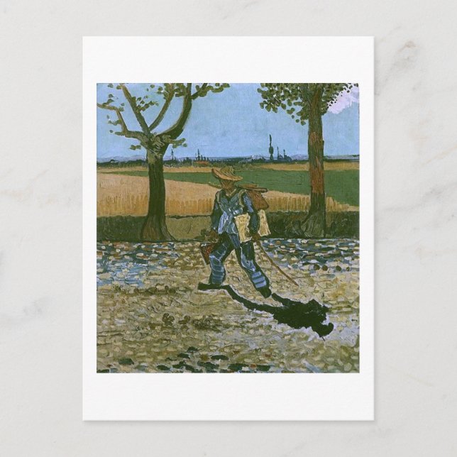 Der Maler auf dem Weg zur Arbeit, Van Gogh Fine Ar Postkarte (Vorderseite)