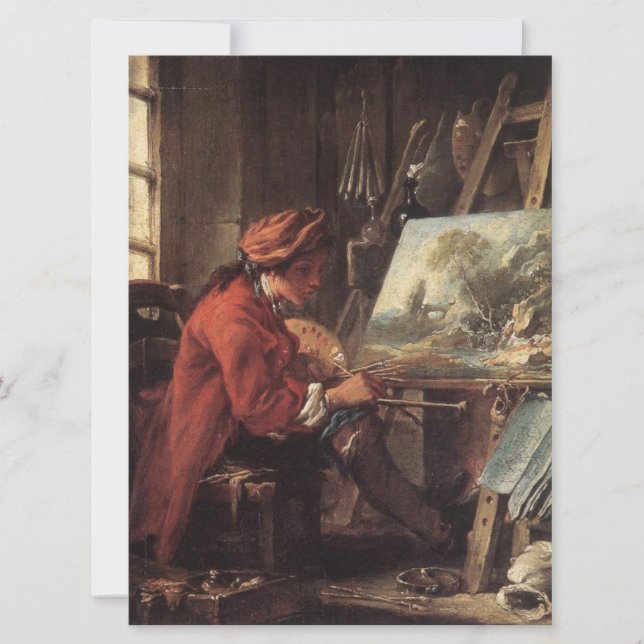 Der Maler in Seinem Studio (von François Boucher) Karte (Vorderseite)