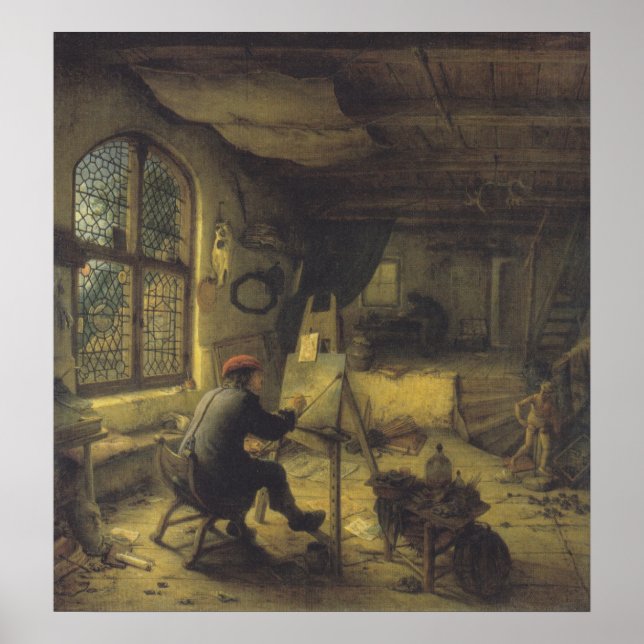 Der Maler in seiner Werkstatt (Künstlerstudio) Poster (Vorne)