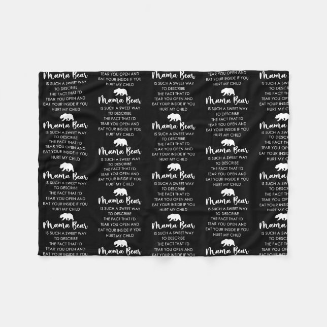 Der Mama-Bär ist so süß  Fleecedecke (Vorderseite (Horizontal))
