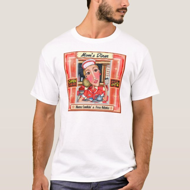 Der Mama T-Shirt das Restaurant-Retro Dame (Vorderseite)