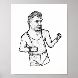 Der Manassa Mauler: Handgezeichneter Jack Dempsey Poster