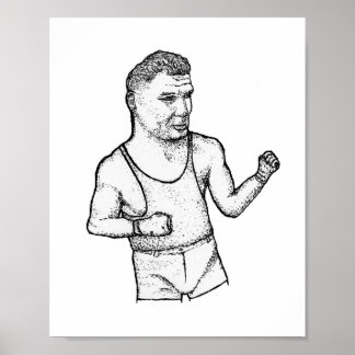 Der Manassa Mauler: Handgezeichneter Jack Dempsey Poster