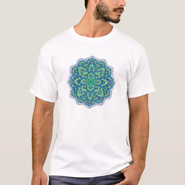 Der Mandala-Coole Smaragd T-Shirt (Vorderseite)