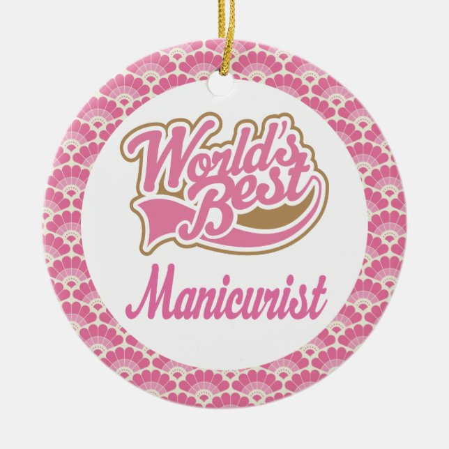 Der Manikürist-Geschenk-Verzierung der Welt beste Keramik Ornament (Vorne)