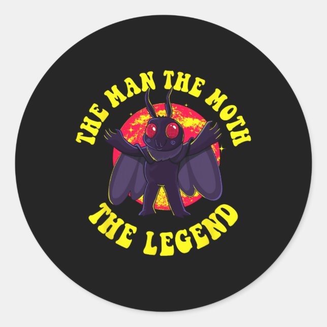 Der Mann, der Moth, der Legende Mothman Niedlich C Runder Aufkleber (Vorderseite)