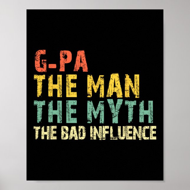 Der Mann, der Mythos Bad Einfluss Funny Retro Vint Poster (Vorne)