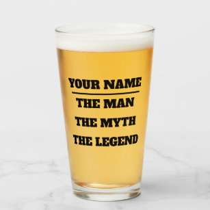 Der Mann der Mythos das lustige Trinkglas der Glas