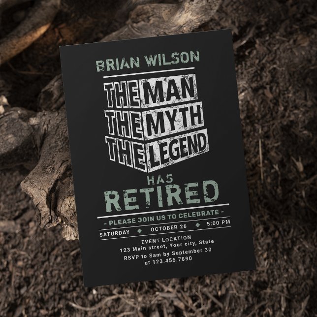 Der Mann, der Mythos, das Party der Pension Einladung (The Man The Myth The Legend Retirement Party Invitation)