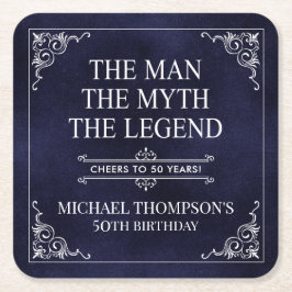 Der Mann der Mythos der Legende 50. Geburtstag Bla Rechteckiger Pappuntersetzer