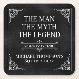 Der Mann der Mythos der Legende 50. Geburtstag sch Rechteckiger Pappuntersetzer