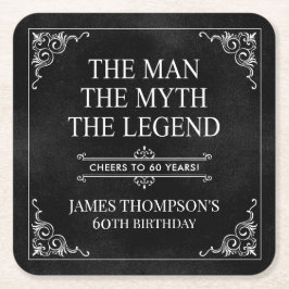 Der Mann der Mythos der Legende 60. Geburtstag sch Rechteckiger Pappuntersetzer