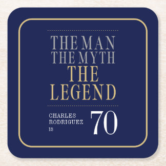 Der Mann der Mythos der Legende 70. Geburtstag Rechteckiger Pappuntersetzer