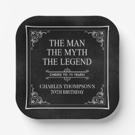Der Mann der Mythos der Legende 70. Geburtstag sch Pappteller