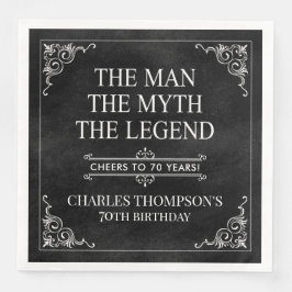 Der Mann der Mythos der Legende 70. Geburtstag sch Serviette