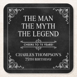 Der Mann der Mythos der Legende 75. Geburtstag sch Rechteckiger Pappuntersetzer