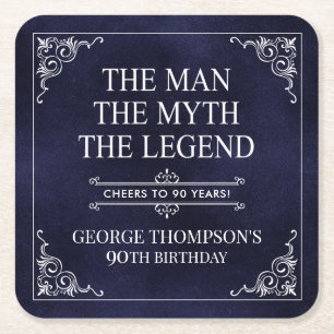 Der Mann der Mythos der Legende 90. Geburtstag Bla Rechteckiger Pappuntersetzer