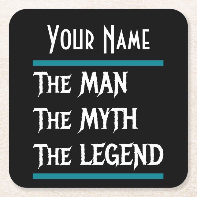 Der Mann der Mythos der Legende personalisiert Rechteckiger Pappuntersetzer (Vorderseite)