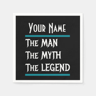 Der Mann der Mythos der Legende personalisiert Serviette