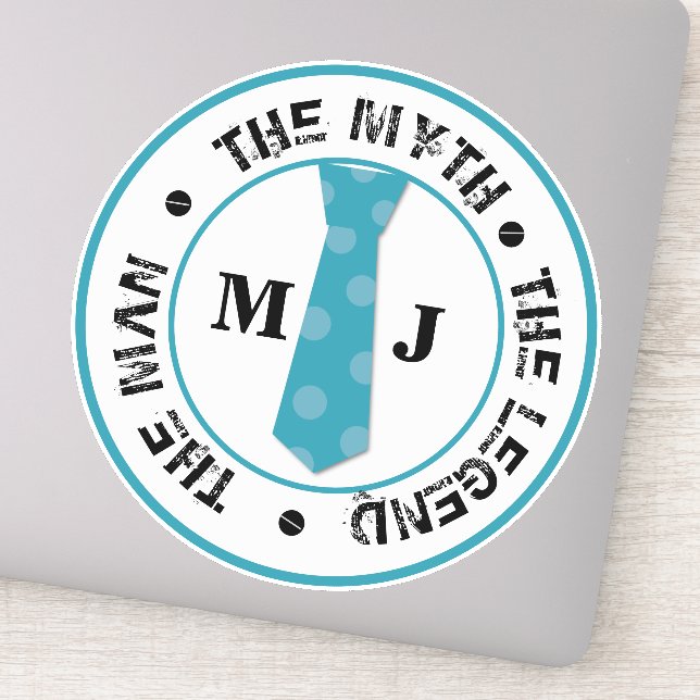 Der Mann, der Mythos der Legende personalisierte N Aufkleber (Detail)