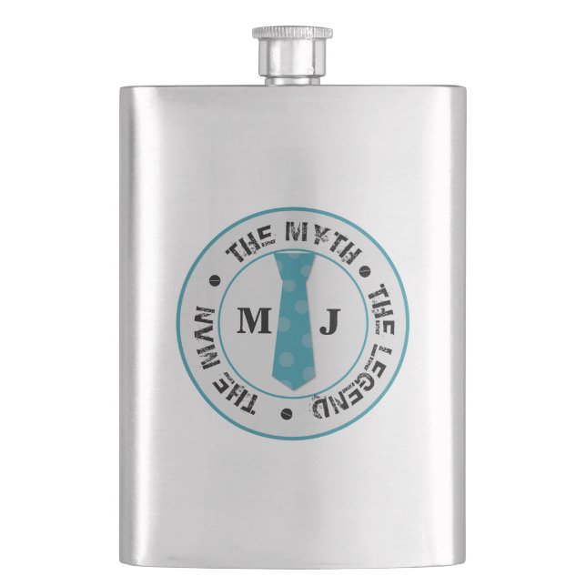 Der Mann, der Mythos der Legende personalisierte N Flachmann (Vorderseite)