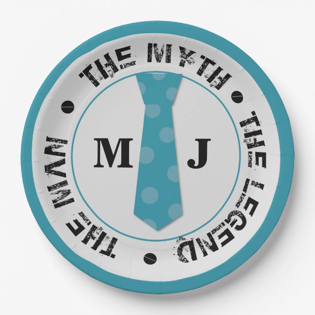 Der Mann, der Mythos der Legende personalisierte N Pappteller (Vorderseite)