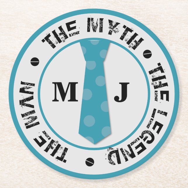 Der Mann, der Mythos der Legende personalisierte N Runder Pappuntersetzer (Vorderseite)