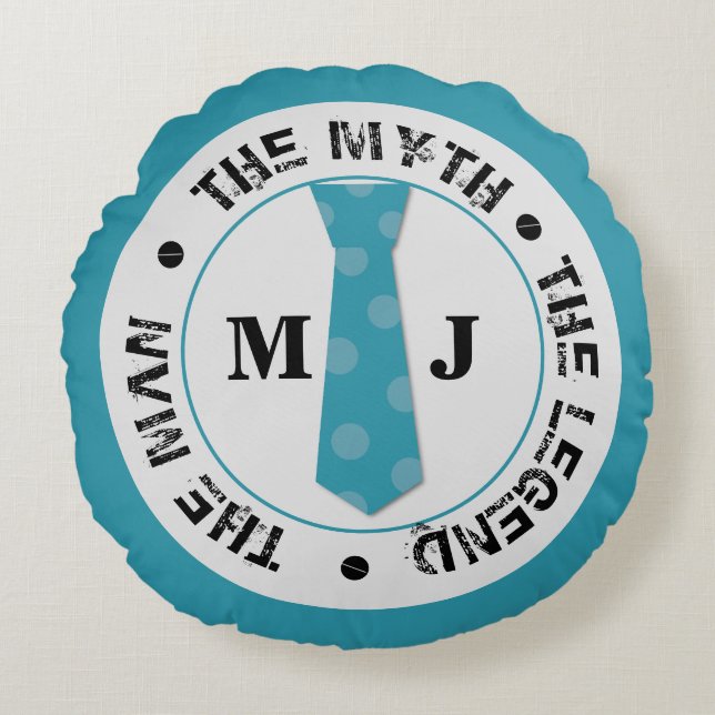 Der Mann, der Mythos der Legende personalisierte N Rundes Kissen (Vorderseite)