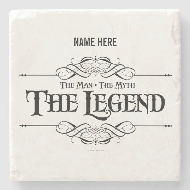 Der Mann, der Mythos, der Legende Steinuntersetzer (Vorderseite)