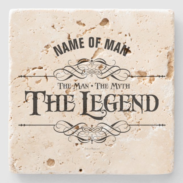 Der Mann, der Mythos, der Legende Steinuntersetzer (Vorderseite)