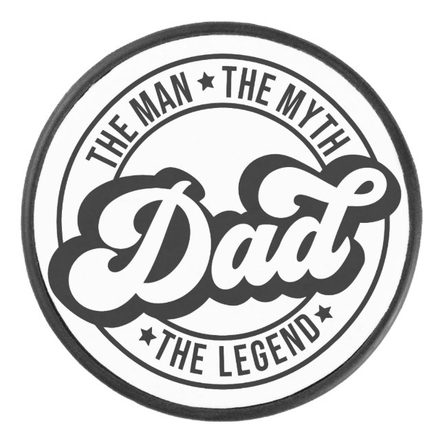 Der Mann, der Mythos der Legende Vater Vater Papa  Eishockey Puck (Vorderseite)