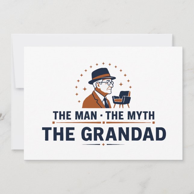 Der Mann Der Mythos Der Opa Dankeskarte (Vorderseite)