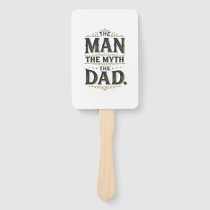 Der Mann Der Mythos Der Papa Vintage-Typografie-Sh Fächer