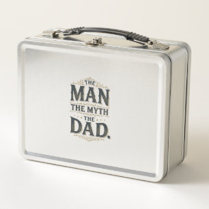Der Mann Der Mythos Der Papa Vintage-Typografie-Sh Metall Brotdose
