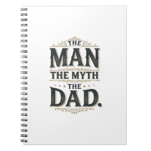 Der Mann Der Mythos Der Papa Vintage-Typografie-Sh Notizblock