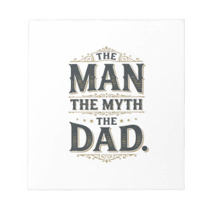 Der Mann Der Mythos Der Papa Vintage-Typografie-Sh Notizblock