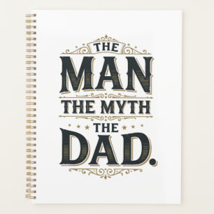 Der Mann Der Mythos Der Papa Vintage-Typografie-Sh Planer